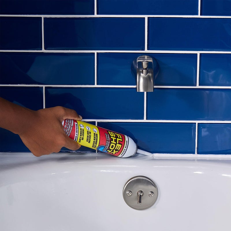 Flex Shot Rubber Adhesive Sealant Caulk, 8-oz, White - Image 2